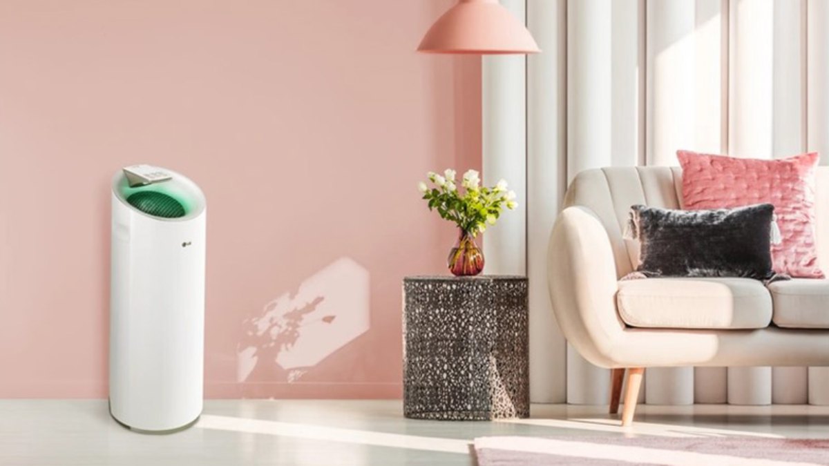 Máy lọc không khí LG Puricare Pro AS40GWWJ1 nổi bật với thiết kế hiện đại, tinh tế và phù hợp với nhiều không gian sống