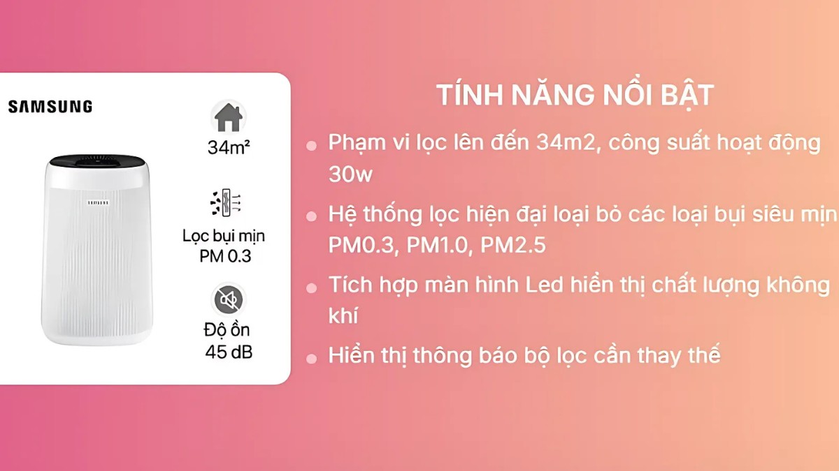 Công dụng và tính năng chính của Samsung AX34R3020WW SV