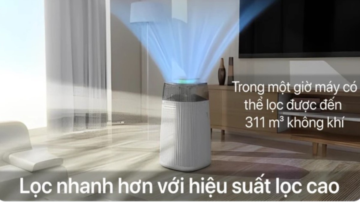 Máy lọc không khí 40m2 AX40R3030WM có thể làm sạch không khí nhanh chóng trong không gian từ 30–40m².